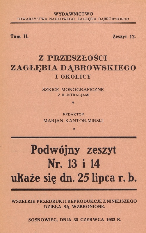 Plik:Z przeszłości Zagłębia Dąbrowskiego i okolicy - Szkice monograficzne z ilustracjami - Tom 2 - nr 12.jpg