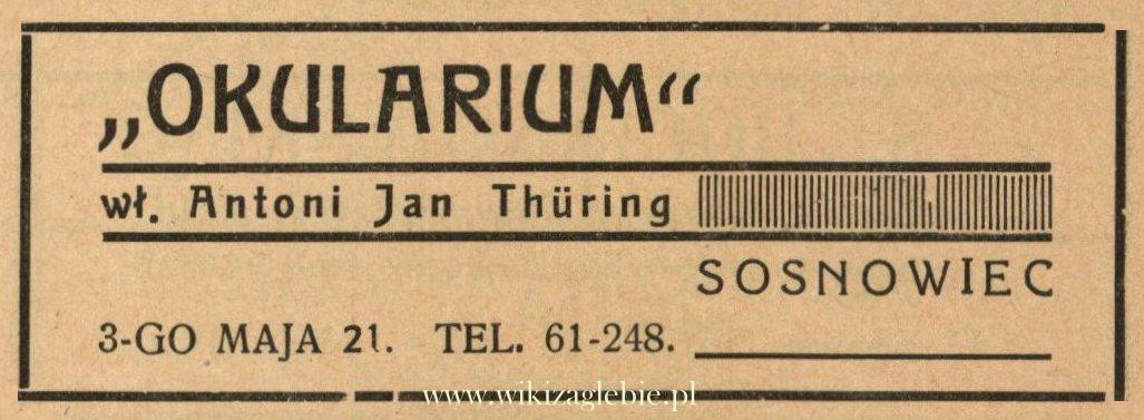Plik:Reklama 1938 Sosnowiec Okularium Antoni Jan Thuring 01.jpg