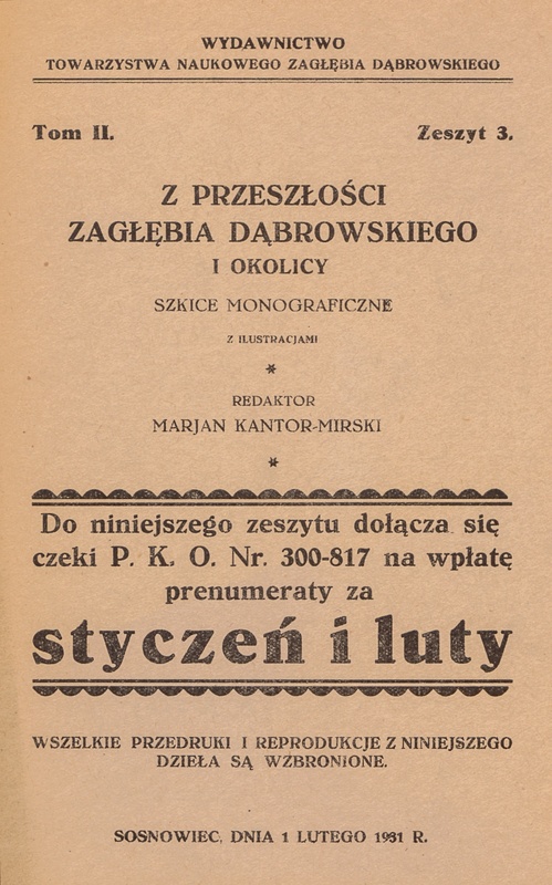 Plik:Z przeszłości Zagłębia Dąbrowskiego i okolicy - Szkice monograficzne z ilustracjami - Tom 2 - nr 03.jpg