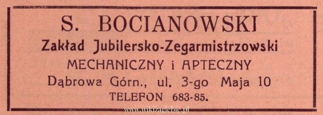 Plik:Reklama 1938 Dąbrowa Górnicza Zakład Jubilersko-Zegarmistrzowski S. Bocianowski 01.jpg