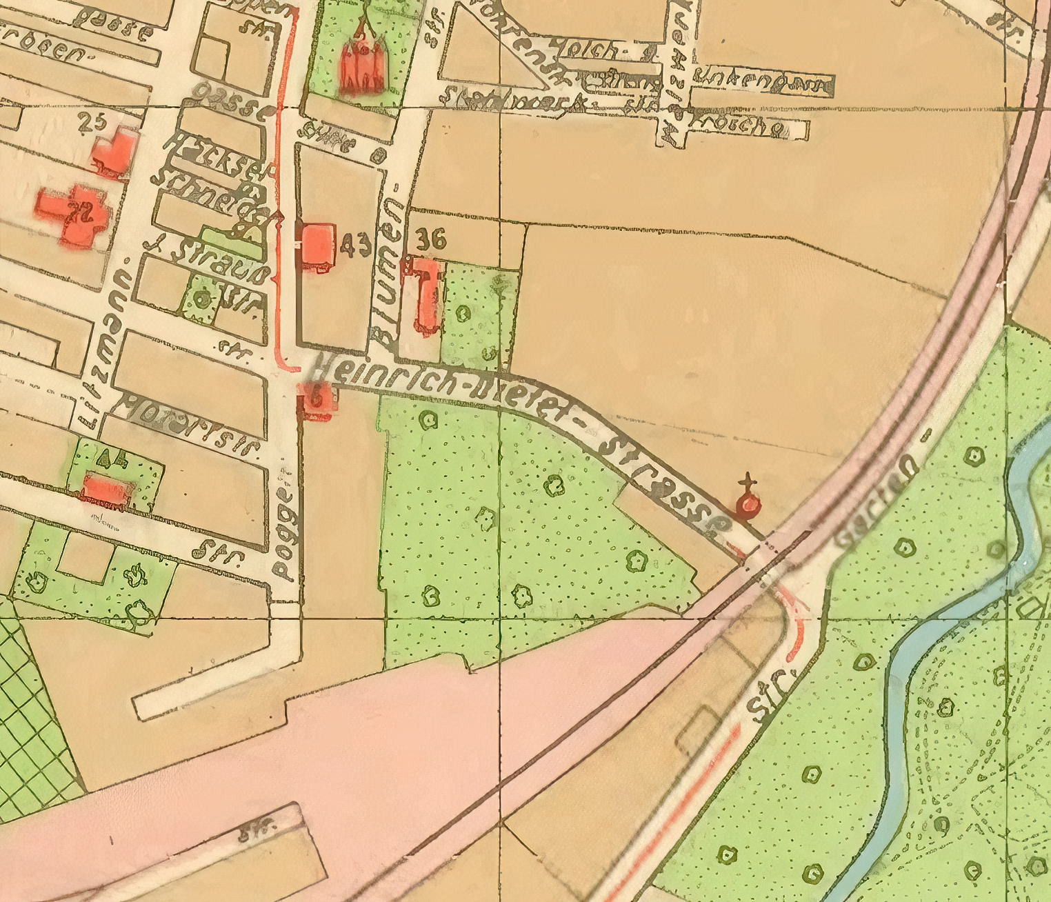 Sosnowitz - Heinrich Dietel Strasse - plan miasta z 1942 .jpg