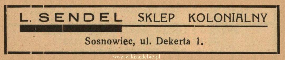 Plik:Reklama 1938 Sosnowiec Sklep Kolonialny L. Sendel 01.jpg