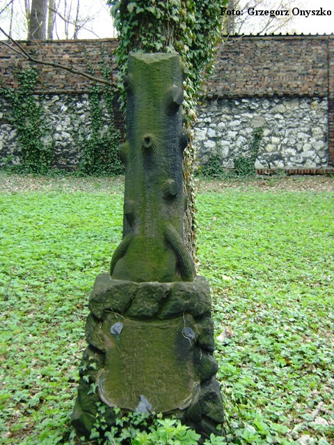 Sosnowiec (Pogon). Cmentarz zydowski. Grob w ksztalcie drzewa.JPG