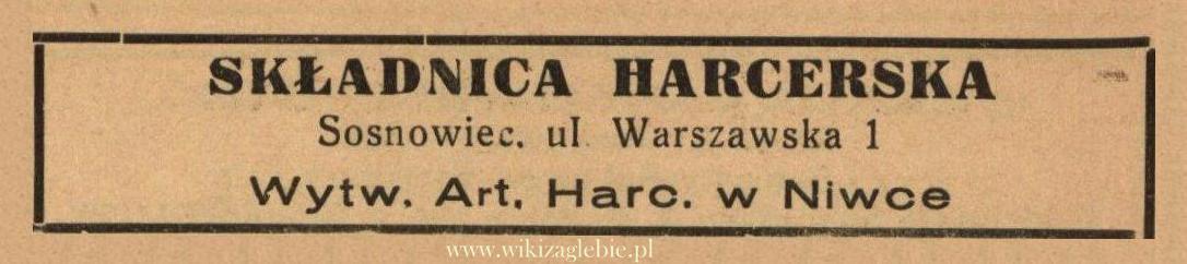 Plik:Reklama 1938 Sosnowiec Składnica Harcerska 01.jpg