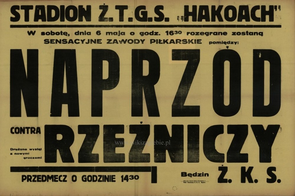 Plakat na mecz Rzeźniczy Będzin Naprzód.jpg