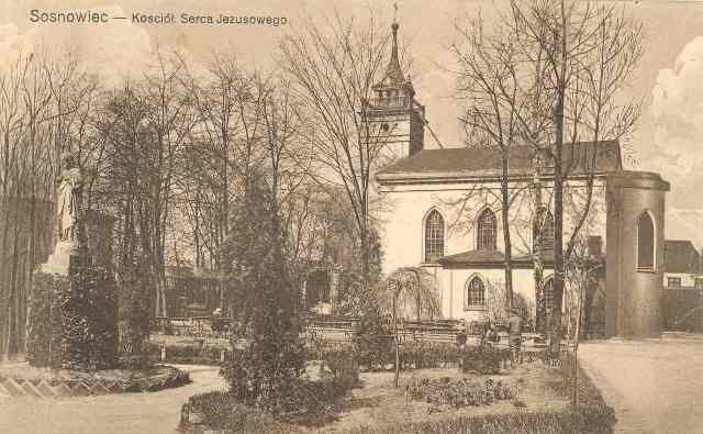 Pocztówka Sosnowiec Kościół Serca Jezusowego.jpg