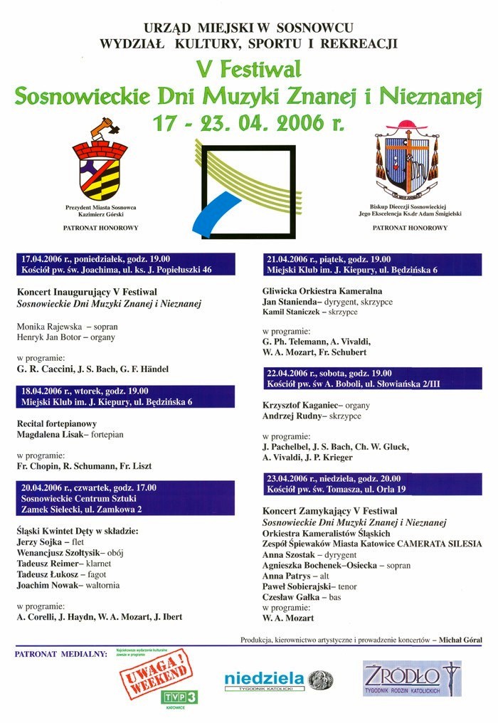 Sosnowieckie Dni Muzyki Znanej i Nieznanej Plakat 2006.jpg