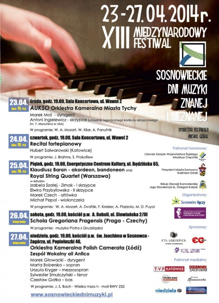 Sosnowieckie Dni Muzyki Znanej i Nieznanej Plakat 2014.jpg