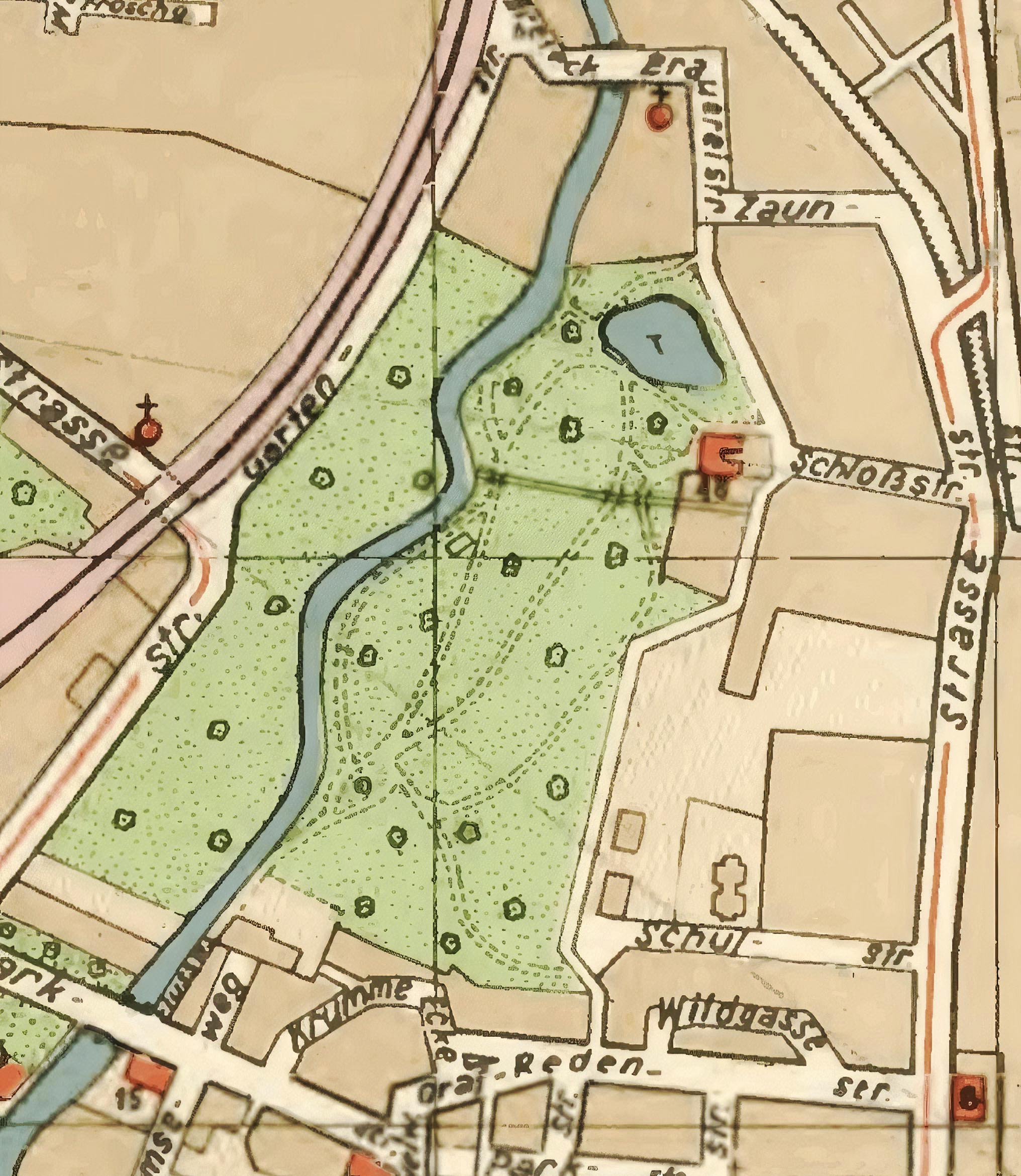 Sosnowiec - Park Sielecki na planie z 1942 roku.jpg