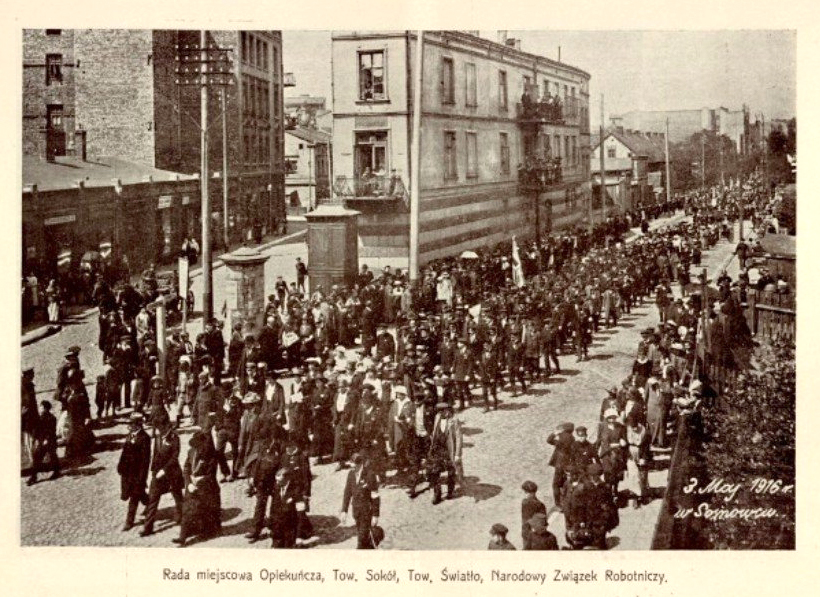 Obchody rocznicy Konstytucji 3 Maja w Sosnowcu 1916 - Rada miejscowa Opiekuńcza.jpg