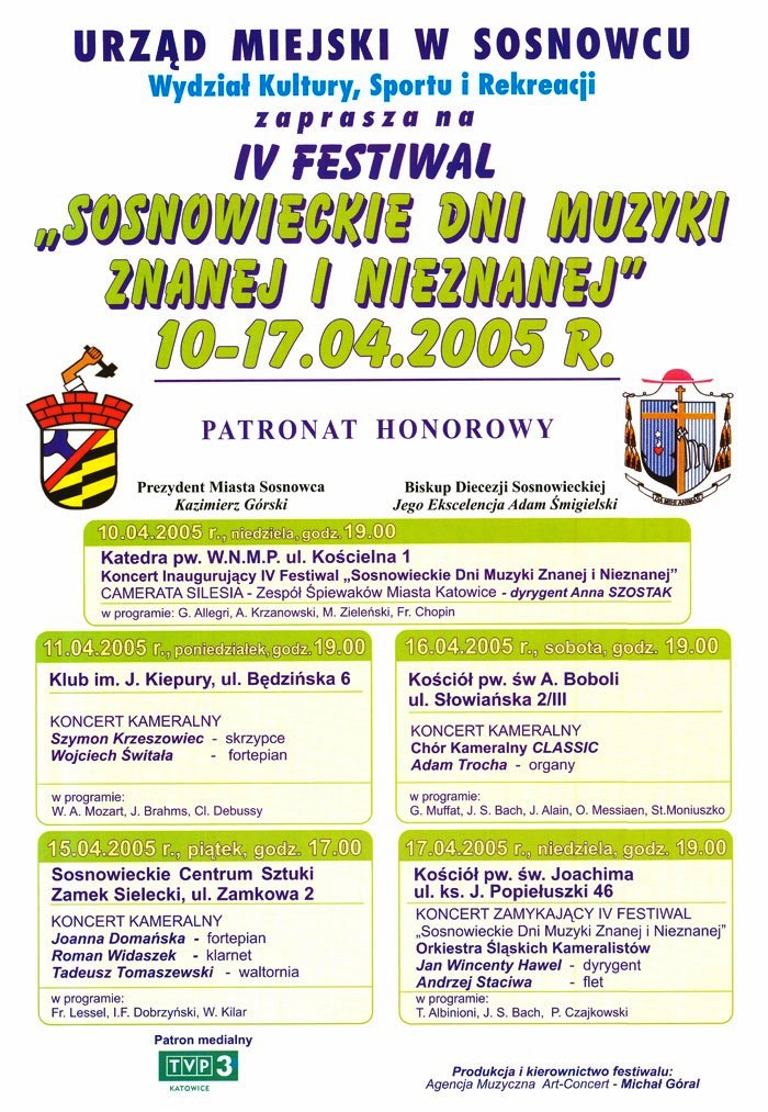 Sosnowieckie Dni Muzyki Znanej i Nieznanej Plakat 2005.jpg