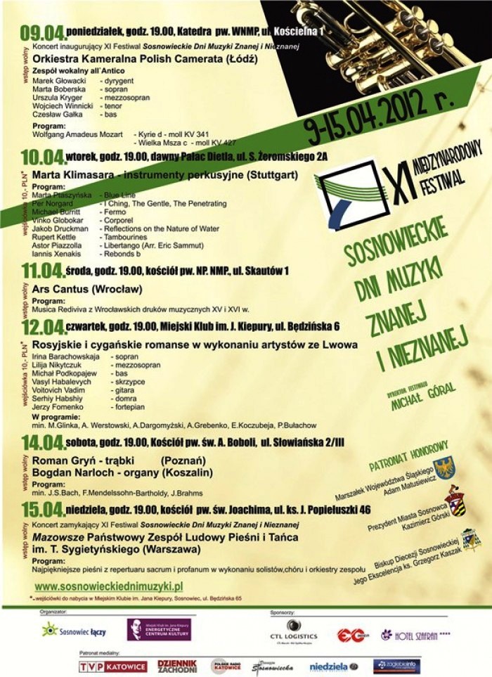 Sosnowieckie Dni Muzyki Znanej i Nieznanej Plakat 2012.jpg