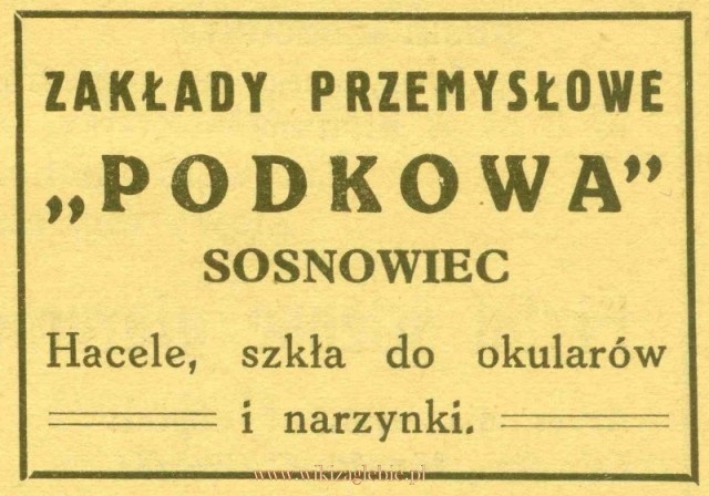 Reklama 1931 Sosnowiec Zakłady Przemysłowe Podkowa 01.jpg