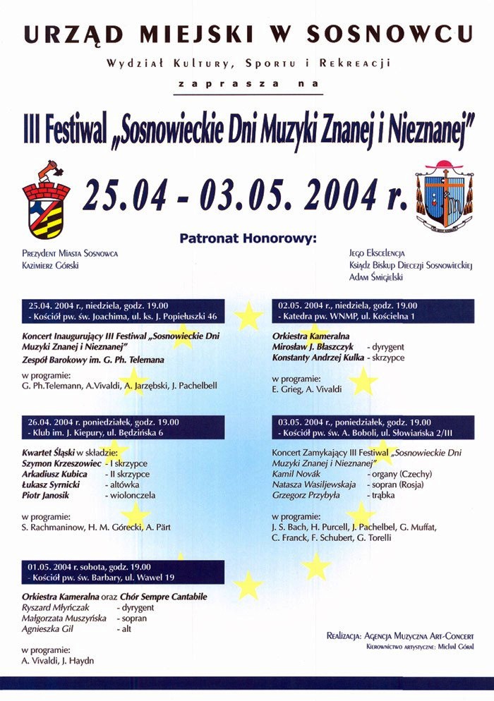 Sosnowieckie Dni Muzyki Znanej i Nieznanej Plakat 2004.jpg