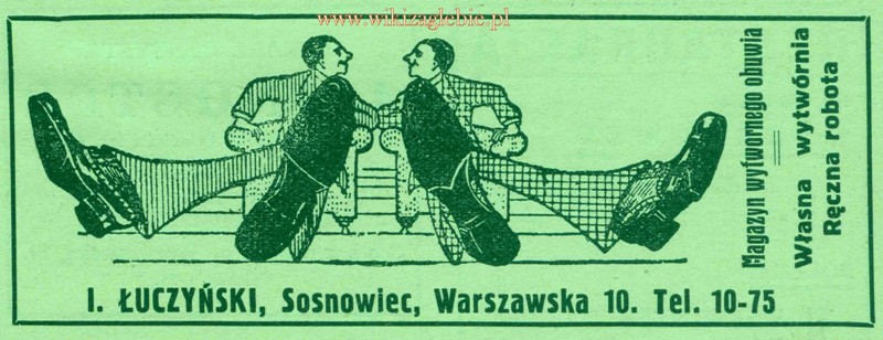 Reklama 1931 Sosnowiec Magazyn Wytwornego Obuwia I. Łuczyński 01.jpg