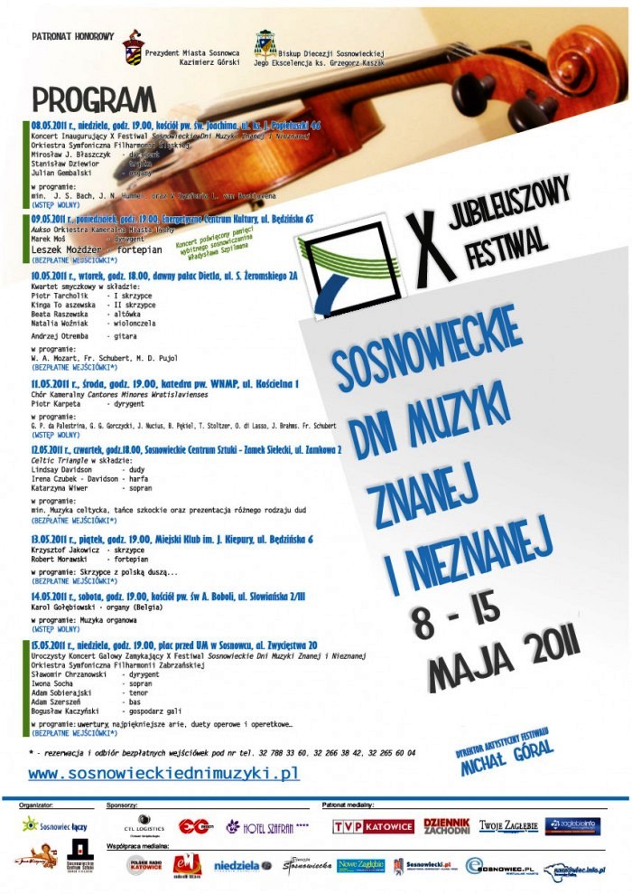 Sosnowieckie Dni Muzyki Znanej i Nieznanej Plakat 2011.jpg